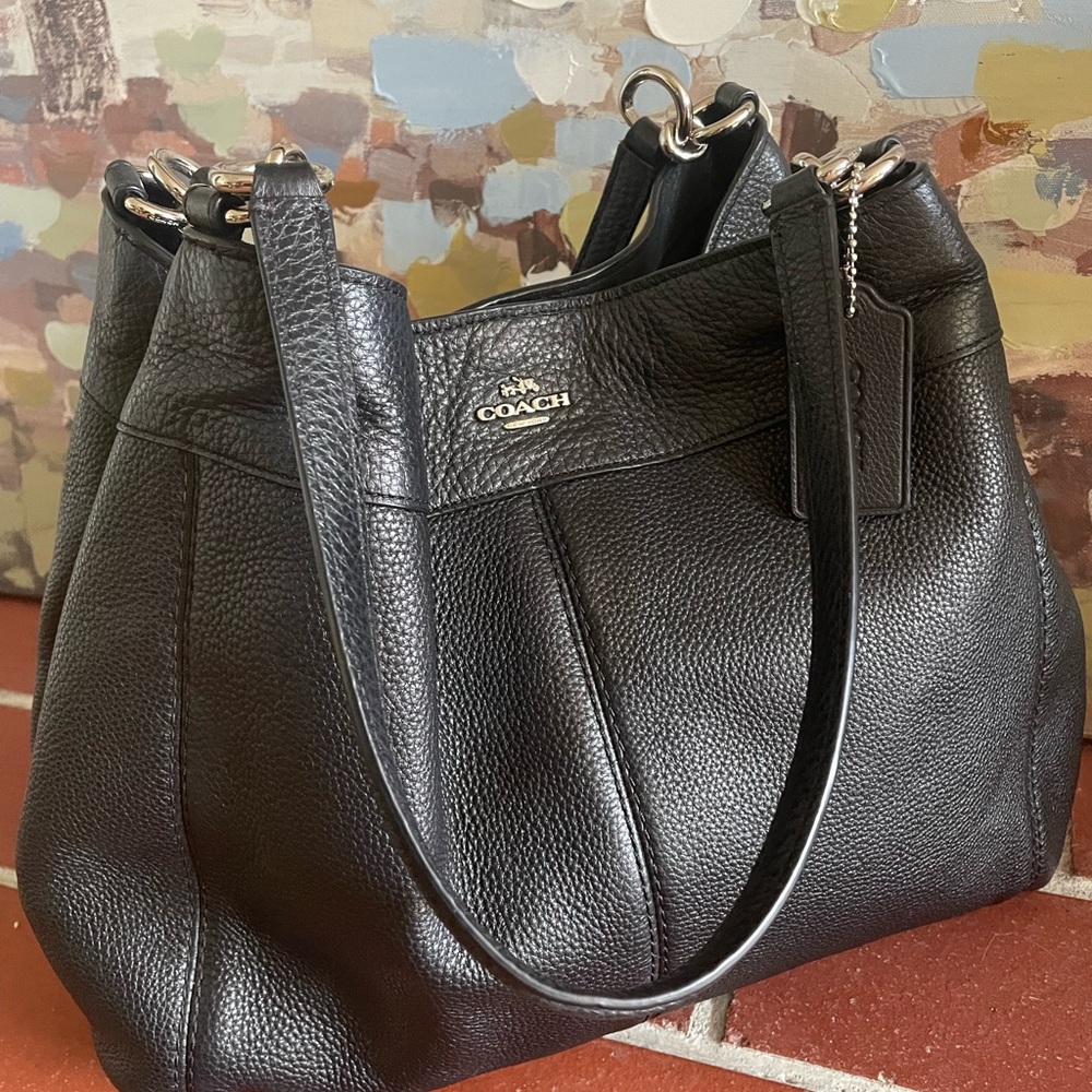 Coach Lexy black pebbled shoulder bag